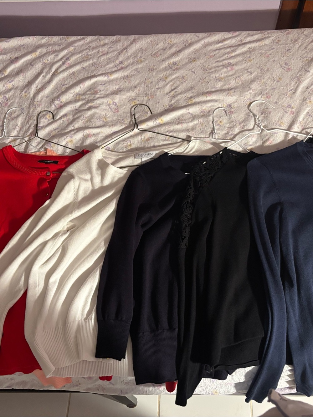 Premise Red, White, Black & Navy Lightweight Sweater Set